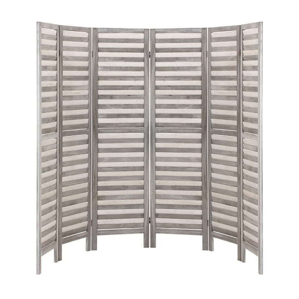 Artiss 6 Panel Room Divider Privacy Screen Foldable Wood Stand Grey