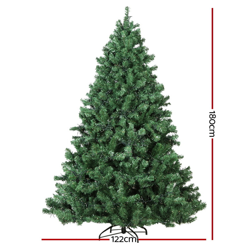 Jingle Jollys Christmas Tree 1.8M Xmas Tree Decorations 1980 LEDs 8 Light Mode