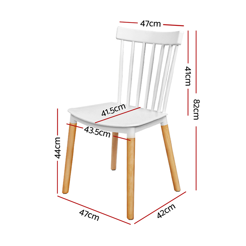 Artiss Set of 4 Dining Chairs Replica Kitchen Chair White Retro Rubber Wood Cafe Seat