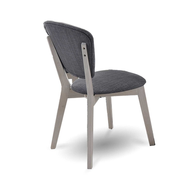 Set of 2 Dining Chair Solid hardwood White Wash