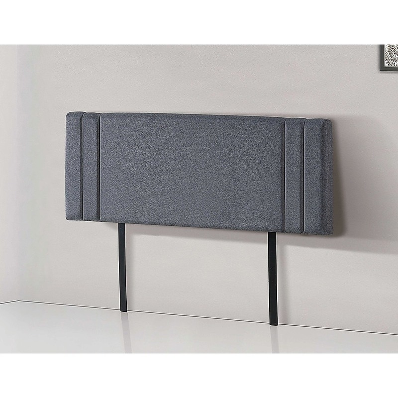 Linen Fabric Queen Bed Deluxe Headboard Bedhead - Grey