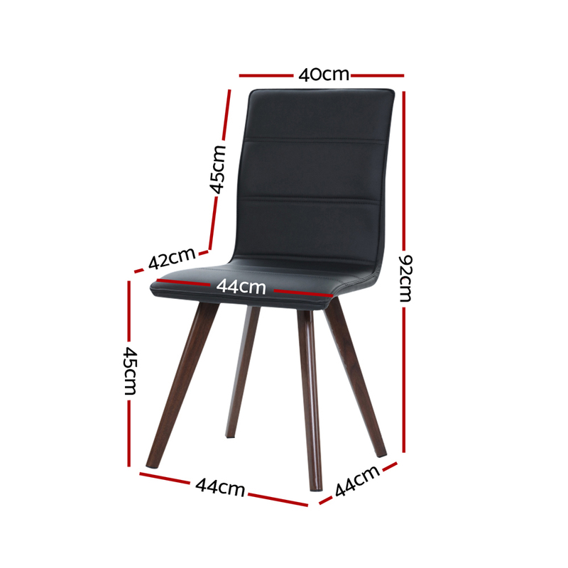 Artiss Set of 2 Dining Chairs Retro Chair New metal Legs High Back PU