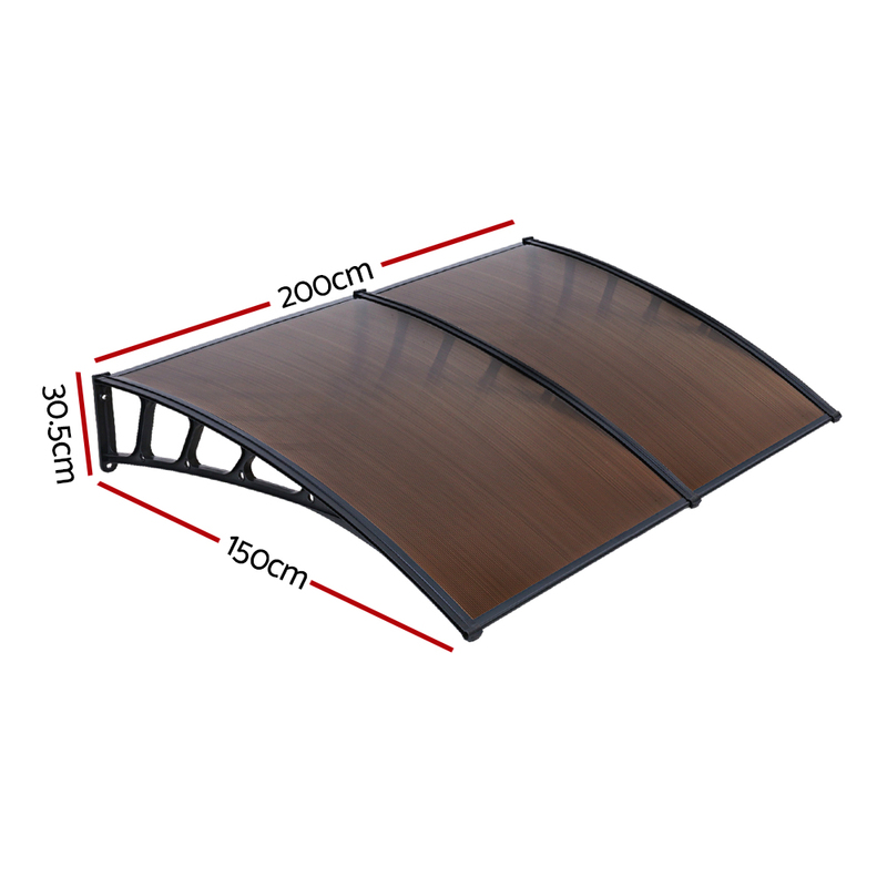 Instahut Window Door Awning Door Canopy Outdoor Patio Cover Shade 1.5mx2m DIY BR