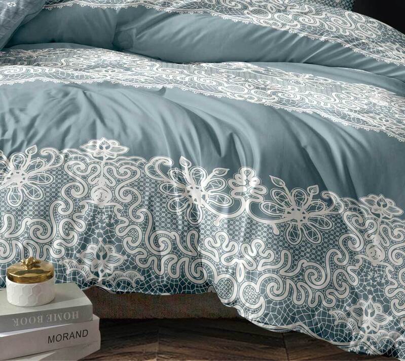 Luxton King Size 3pcs Duckegg Blue Floral Quilt Cover Set
