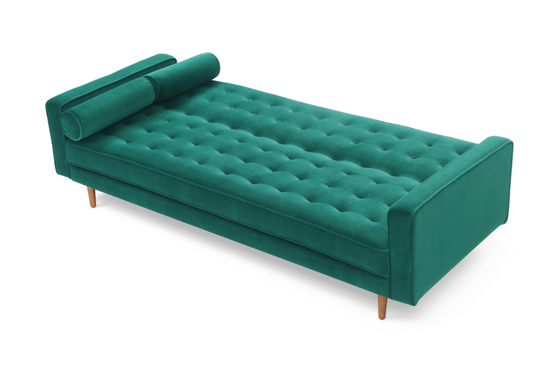 Sofa Bed 3 Seater Button Tufted Lounge Set for Living Room Couch in Velvet Green Colour