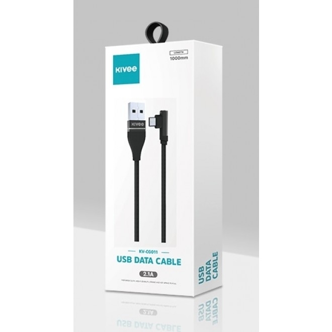 KIVEE CG011 Angle iPhone 8-pin Charging Cable 1M Black
