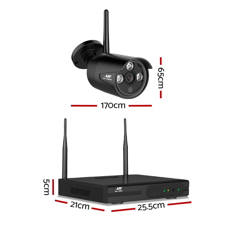UL-tech Wireless CCTV Security System 8CH NVR 3MP 8 Bullet Cameras 1TB