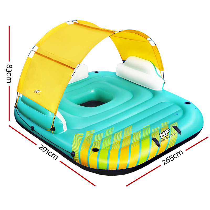Bestway Float Inflatable Lounge Floats Raft Bed Pool Water Fun Sunshade Canopy