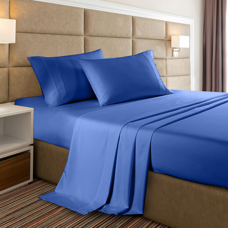 Casa Decor 2000 Thread Count Bamboo Cooling Sheet Set Ultra Soft Bedding - King - Royal Blue
