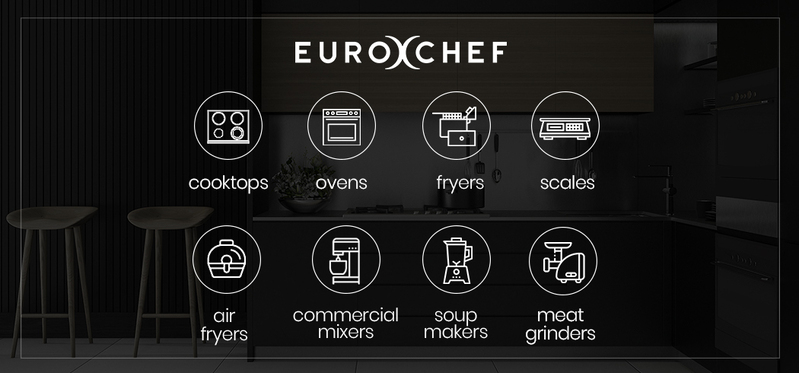 EUROCHEF 16L Air Fryer Electric Digital Airfryer Rotisserie Large Big Dry Black