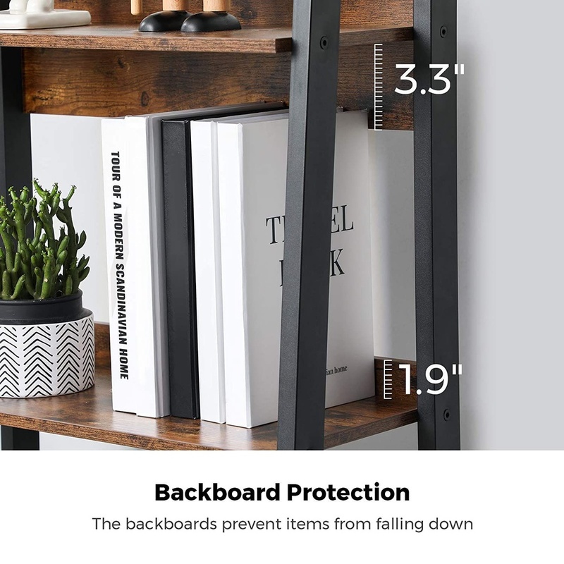 VASAGLE Ladder Shelf 4Tier Home Office Bookshelf Metal Frame