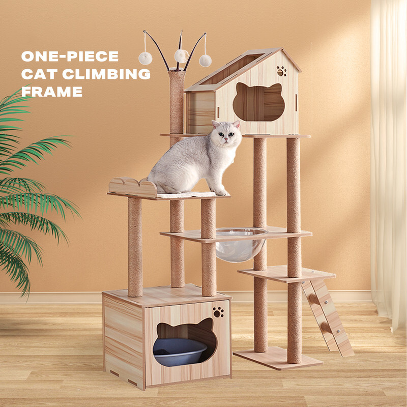 160cm Cat Tree Scratching Post House Condo Furniture Feline