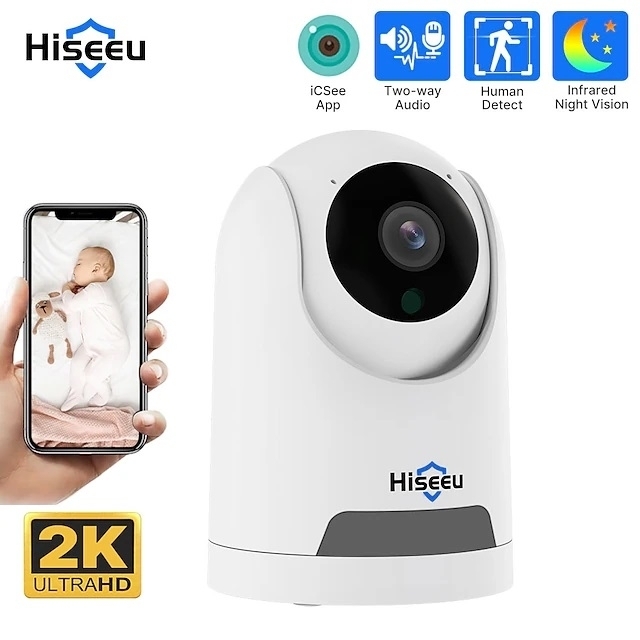 Hiseeu FH2C 2MP WiFi Wireless Security Camera for Home/Baby/Pet 2-way Audio & Motion Detection