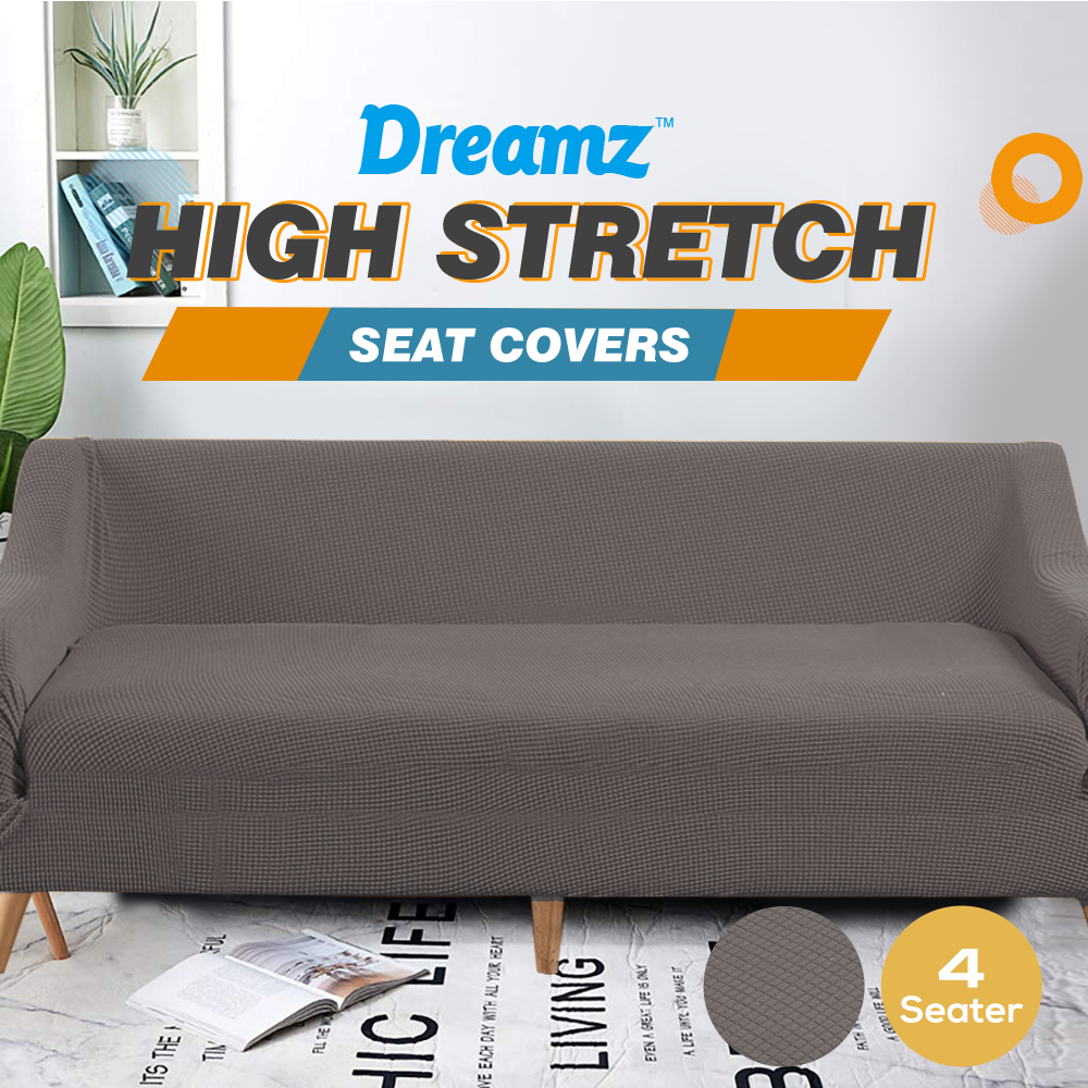 DreamZ Couch Stretch Sofa Lounge Cover Protector Slipcover 4 Seater Chocolate