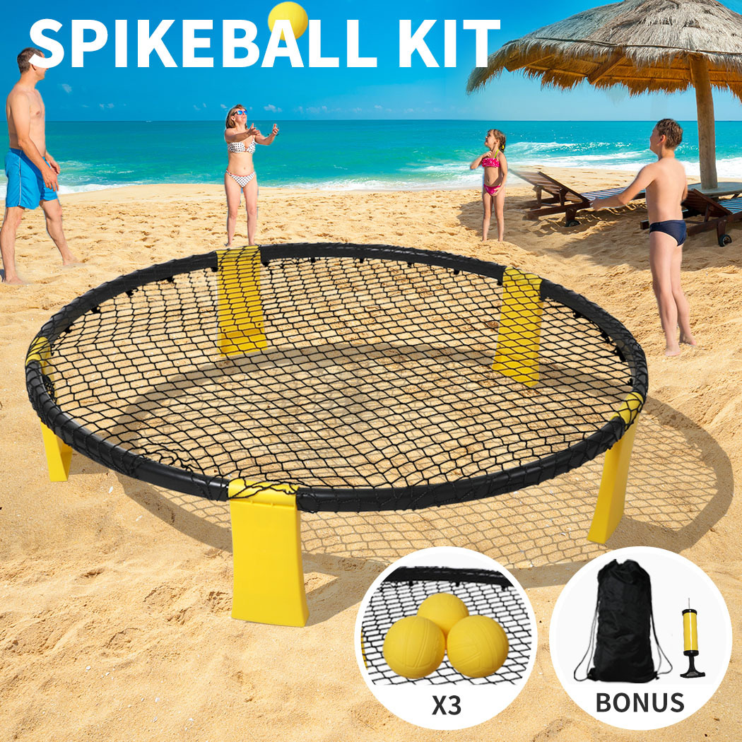 Spikeball Kit Spike Ball Set Outdoor Game Garden Beach Net Mini Volleyball Sport