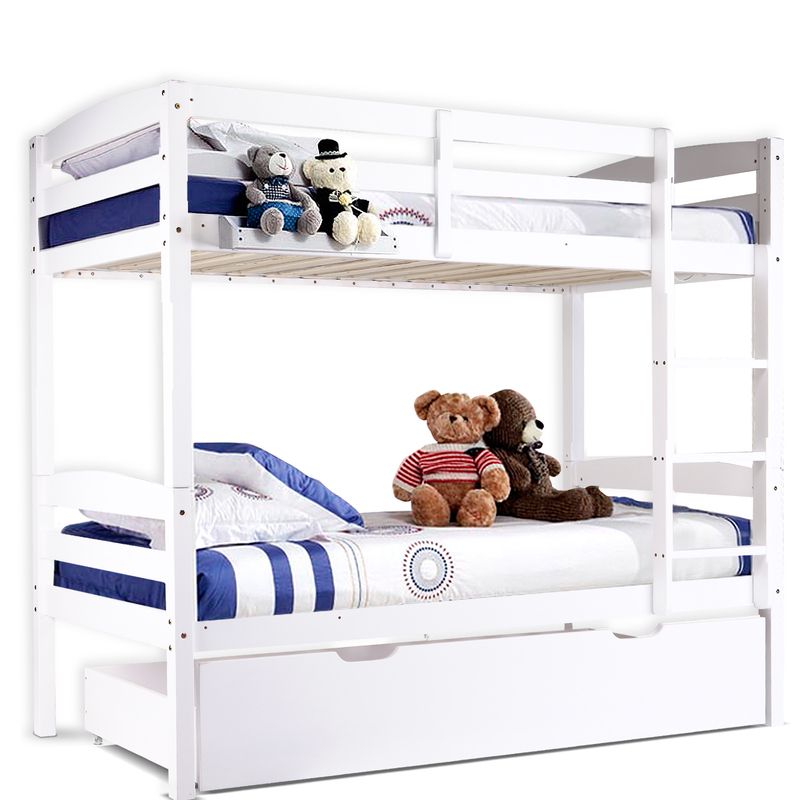 Royal Sleep White Pine Wood Single Bunk Beds for Kids