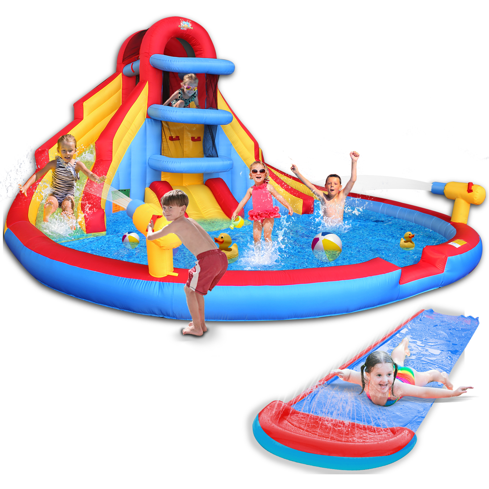 Jump 4 Fun Double Water Slide with Jumping Castle