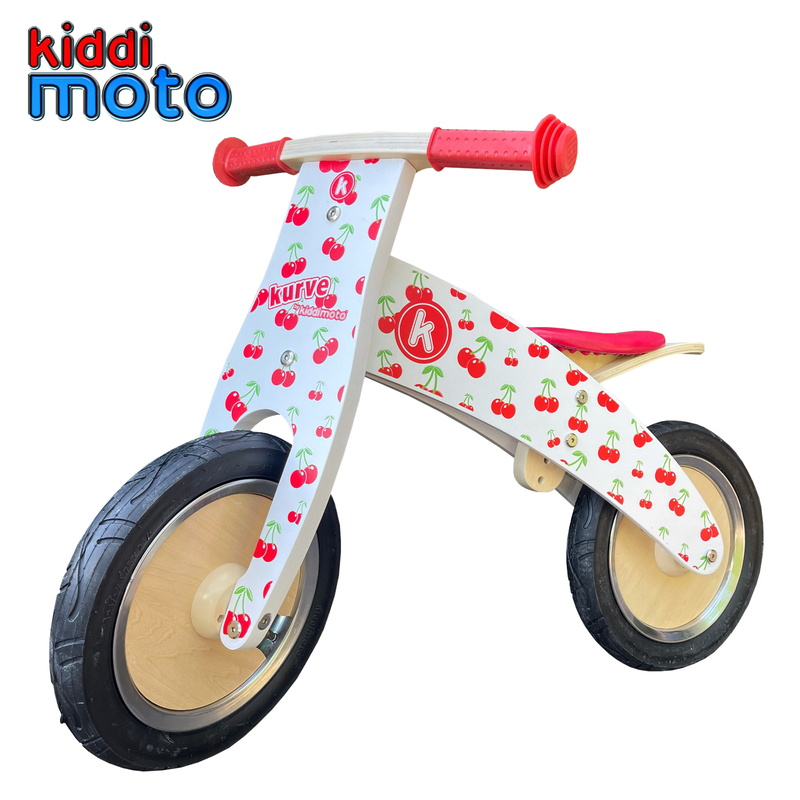Kurve Kids Balance Bike Ride On Toy Bicycle Wheels Toddler Childrens CHERRY
