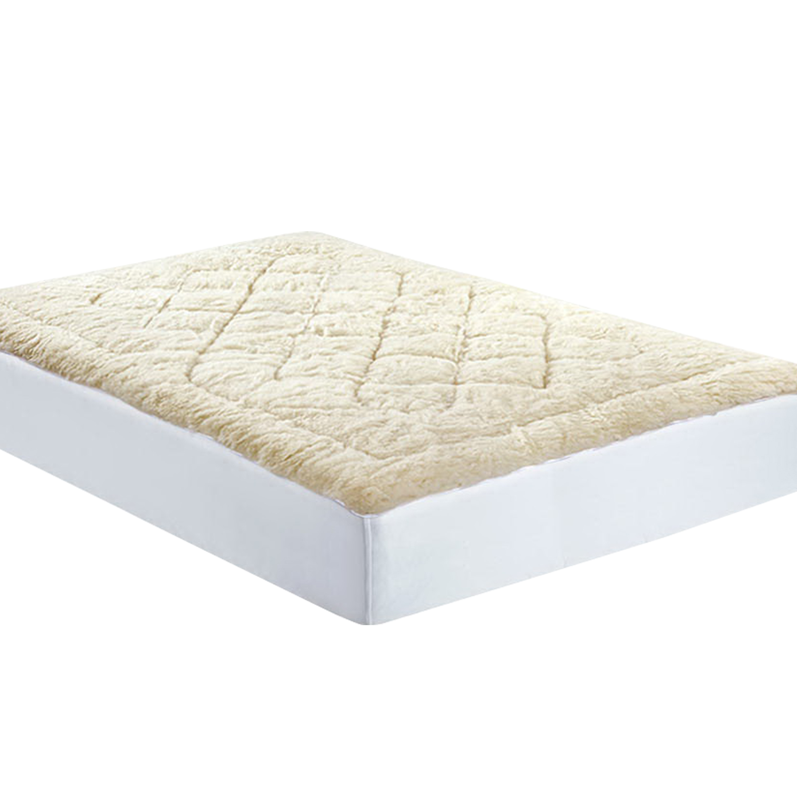 Queen Size Wool Underlay Mattress Bed Topper Underblanket Cotton - White