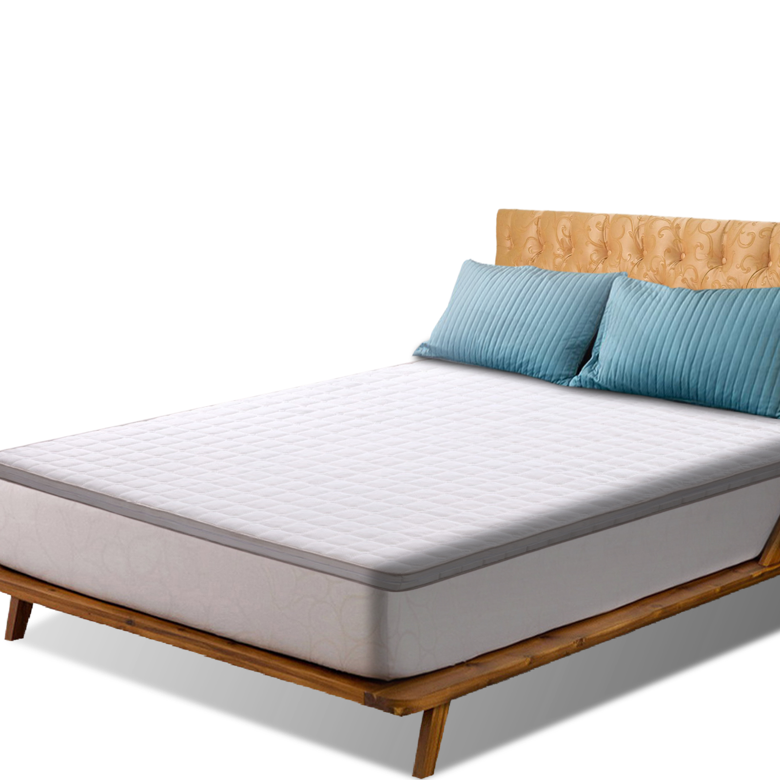 Double 7cm High Density Memory Foam Mattress Topper Bed Underlay Cover