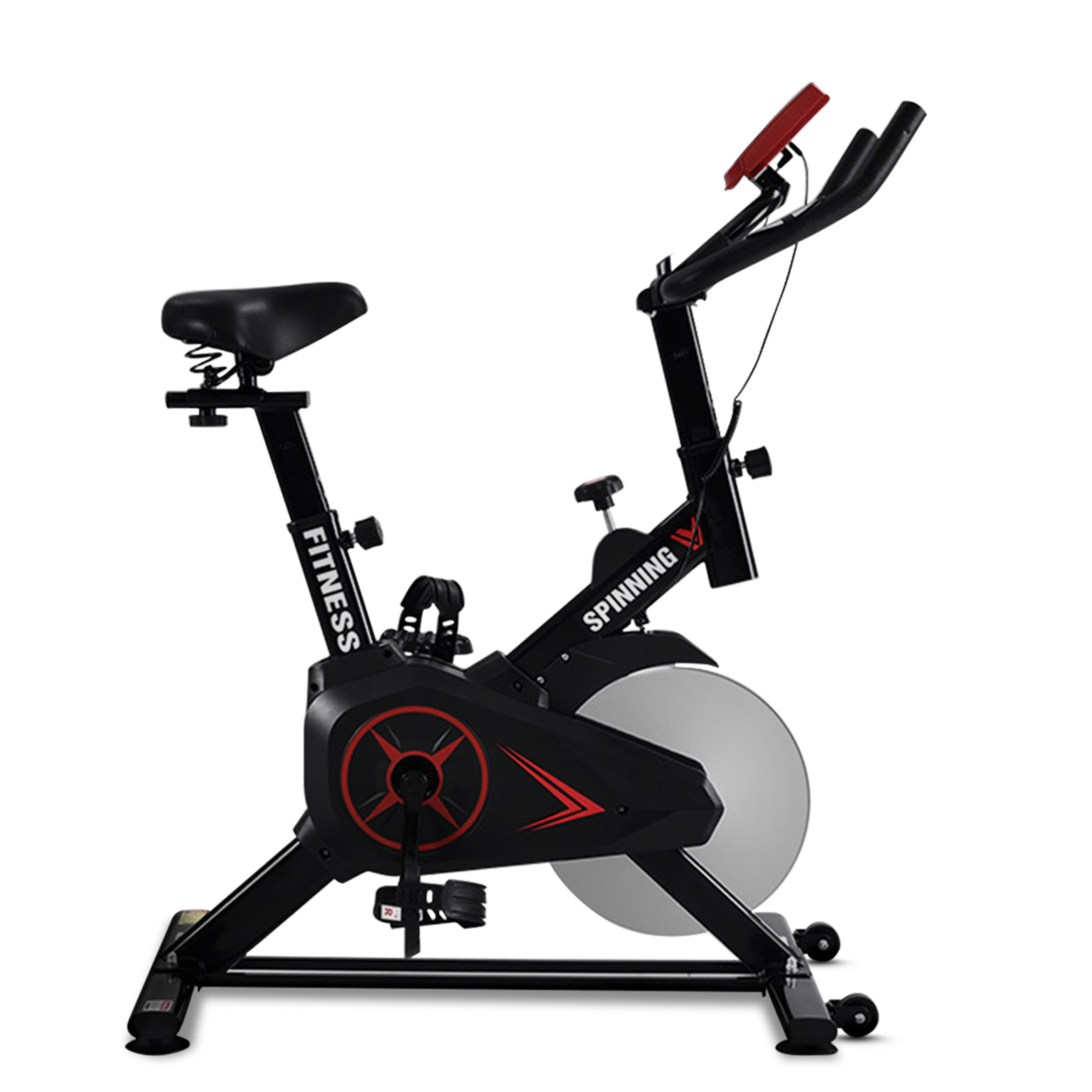 Exercise Spin Bike Flywheel Home Workout Gym Fitness Commercial Phone Holder Black