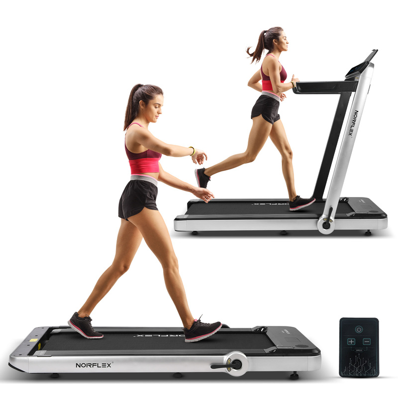NORFLX Electric Walking Running Treadmill Home Office Exercise Machine Silver