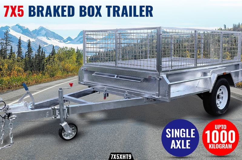 Xtreme Trailers 7X5 Heavy Duty Galvanized Box Trailer 900mm Cage ATM 1400kg