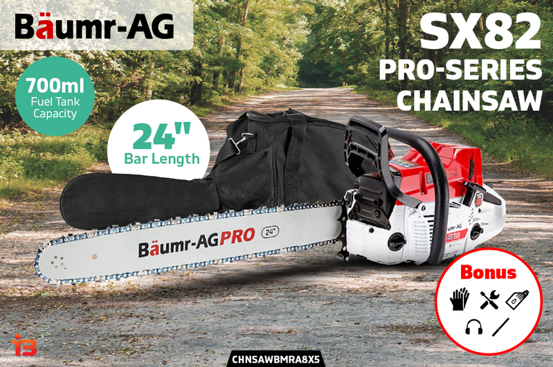 Baumr-AG 24" Petrol Chainsaw - SX82 E Start Commercial