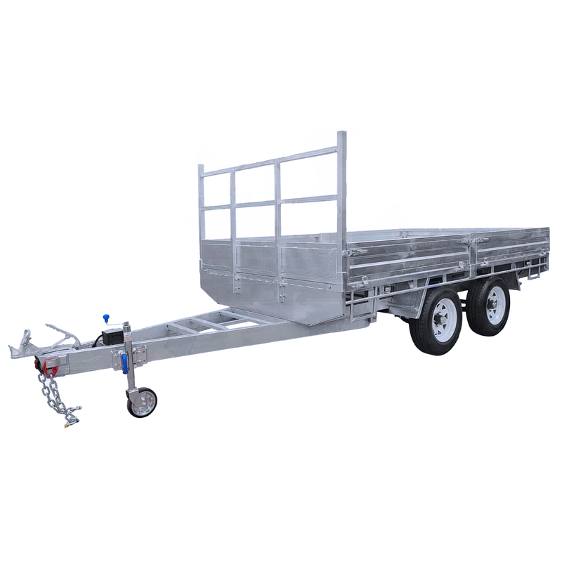 12×7 Galvanized Flat Top Trailer with 3500KGS ATM and Ramps
