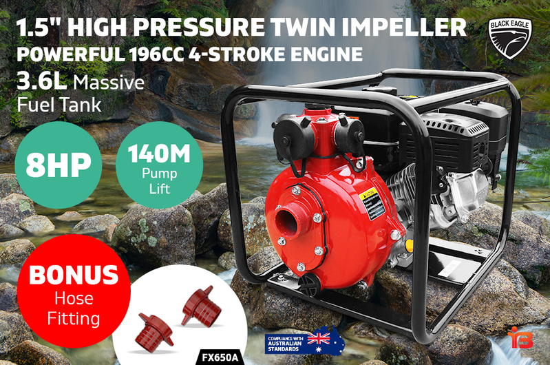 8HP 1.5" &1.0" Petrol High-Pressure Water Irrigation Pump