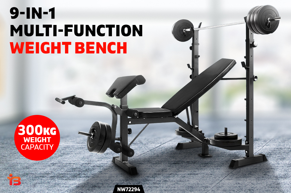 9-In-1 Weight Bench Multi-Function Power Station Fitness Gym Workout Equipment