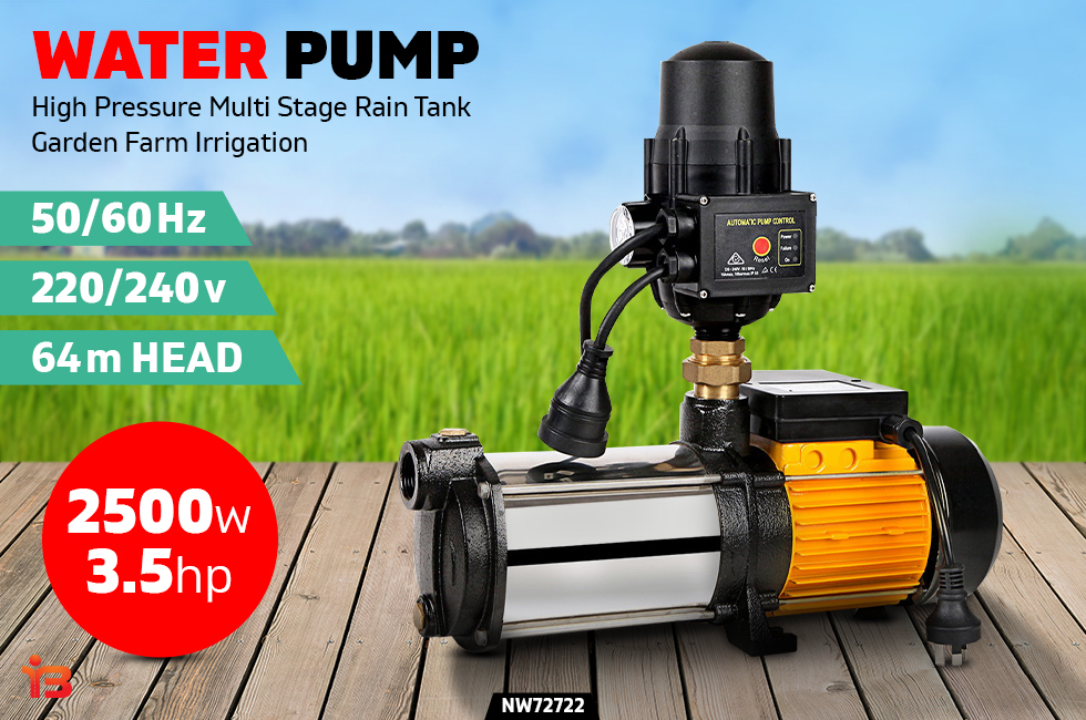 3.5 HP High Pressure Water Pump Multi Stage Rain Garden Farm Irrigation Tank