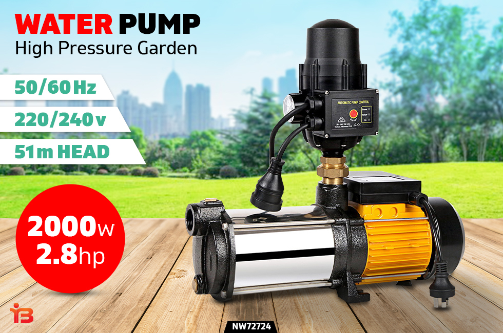2.8 HP High Pressure Water Pump Garden Farm Home Huge 51m Head 2000W 