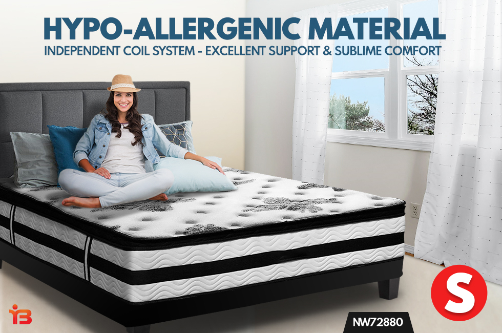 Single Size Bed 34cm Thick Foam Mattress 5 Zone Euro Top Medium Firm