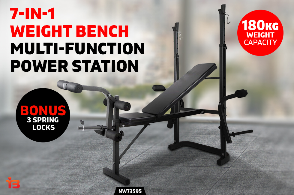 7-In-1 Weight Bench Multi-Function Power Station Fitness Gym Exercise Equipment 