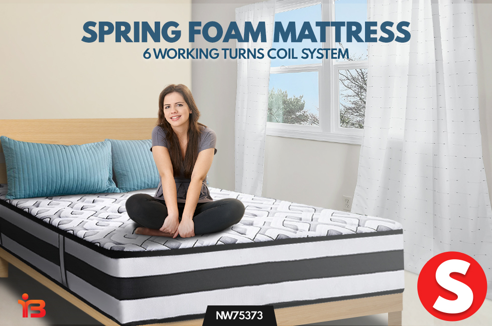 Single Size Bed Ultra Firm High Density Foam Spring Foam Mattress 24cm Thick