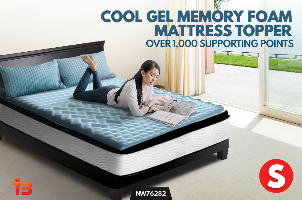 Single Size Cool Gel Memory Foam Mattress Topper Bamboo Cover 8CM 7-Zone