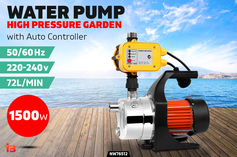 1500W High Pressure Garden Farm Home Water Pump with Auto Controller 240V 50Hz