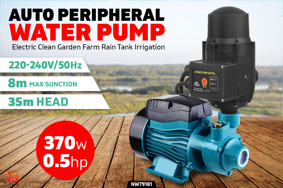 370W Auto Peripheral Water Pump 0.5 HP Electric Clean Rain Tank Irrigation