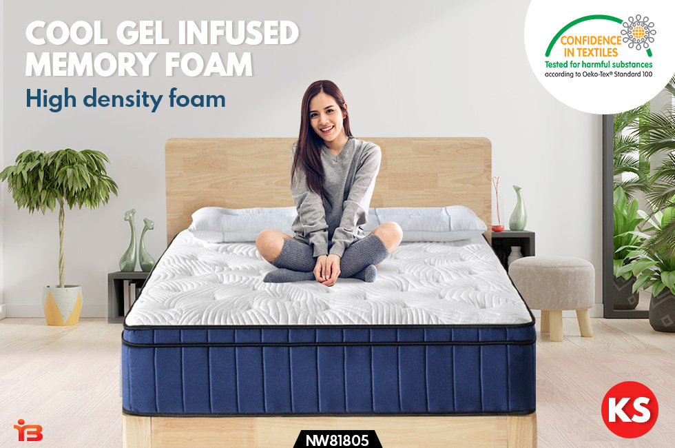 Cool Gel Memory Foam Mattress 5 Zone Latex 34cm King Single Bed Furniture