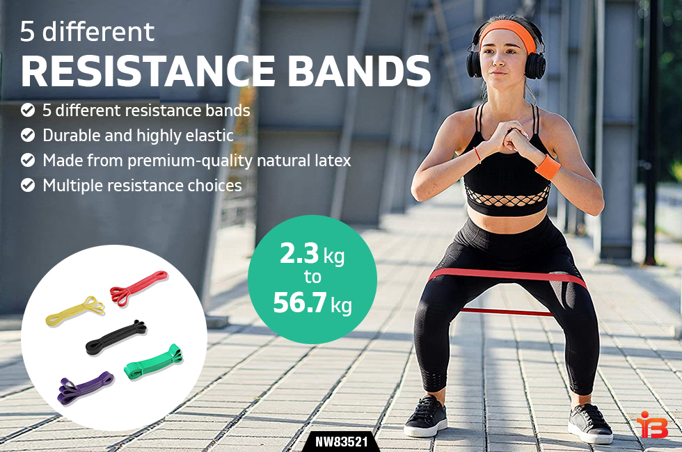 Resistance Bands Loop Gym Fitness Exercise Yoga Training Booty Band 5pcs Set