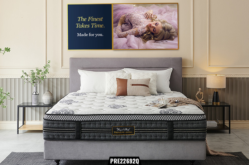 Royal Sleep QUEEN Mattress Medium Firm Bed Euro Top 7 Zone Pocket Spring Foam