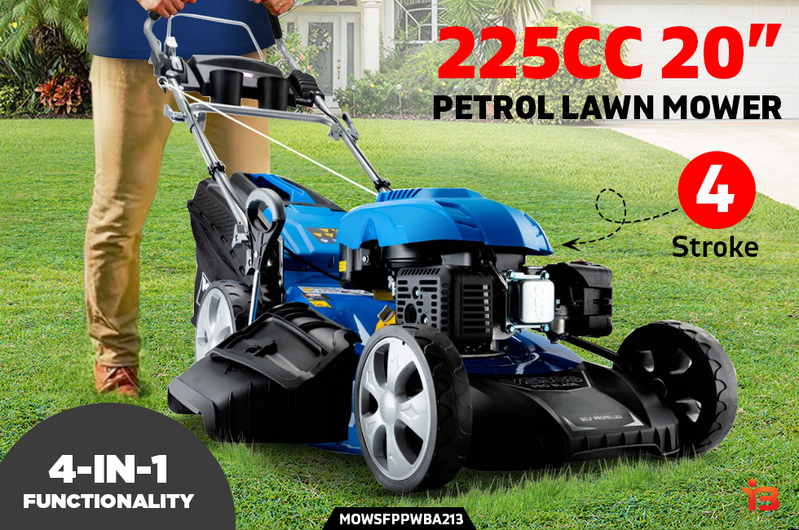 POWERBLADE Petrol Lawn Mower 225cc 20" 4 Stroke Self Propelled - VS900