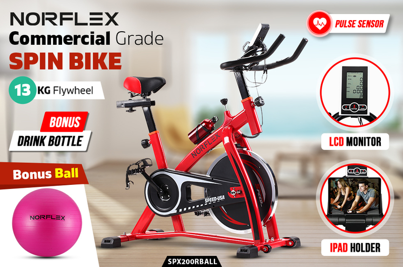 norflex spin bike exercise ball flywheel fitness commercial home workout gym