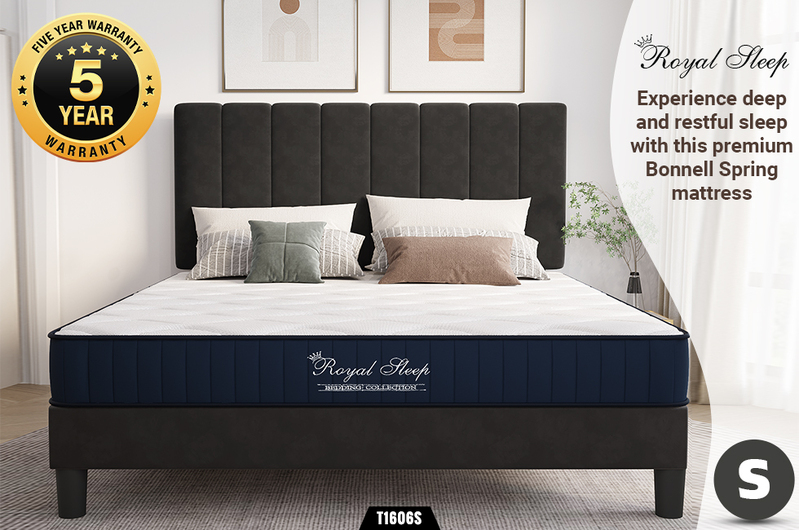 Royal Sleep Single Size Bed Mattress Memory Foam Bonnell Spring Medium Firm 16cm