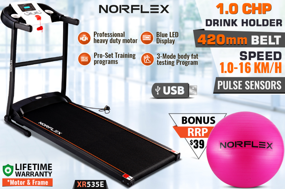 NEW NORFLX Electric Treadmill Home Gym Ball Exercise Machine Fitness Equipment