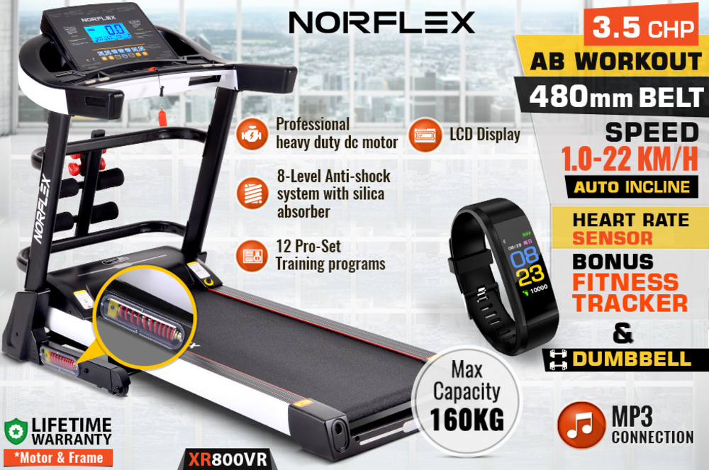 NEW NORFLX Electric Treadmill Auto Incline Home Gym Exercise Machine Fitness