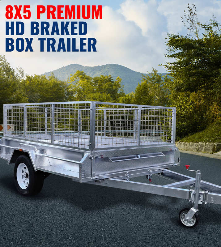 New 7x5 900MM Cage Fully Welded Galvanised Box Trailer with ATM 1400KG