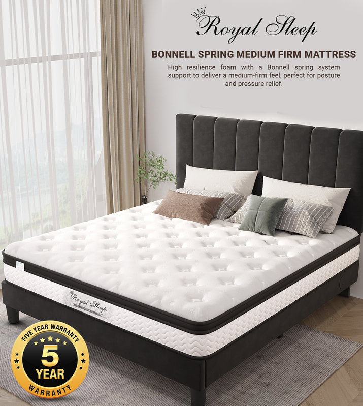 Royal Sleep Double Size Bed Mattress Memory Foam Bonnell Spring Medium Firm 21cm