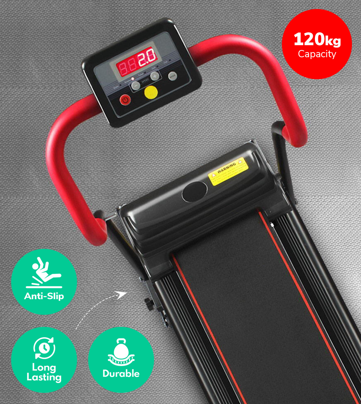 Electric Treadmill Fitness Workout Exercise Home Running Machine Foldable Red 